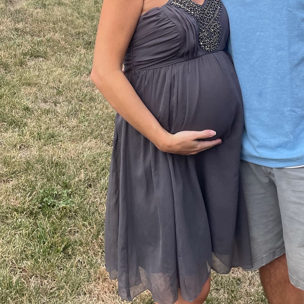 Maternity beaded cocktail dress size small.